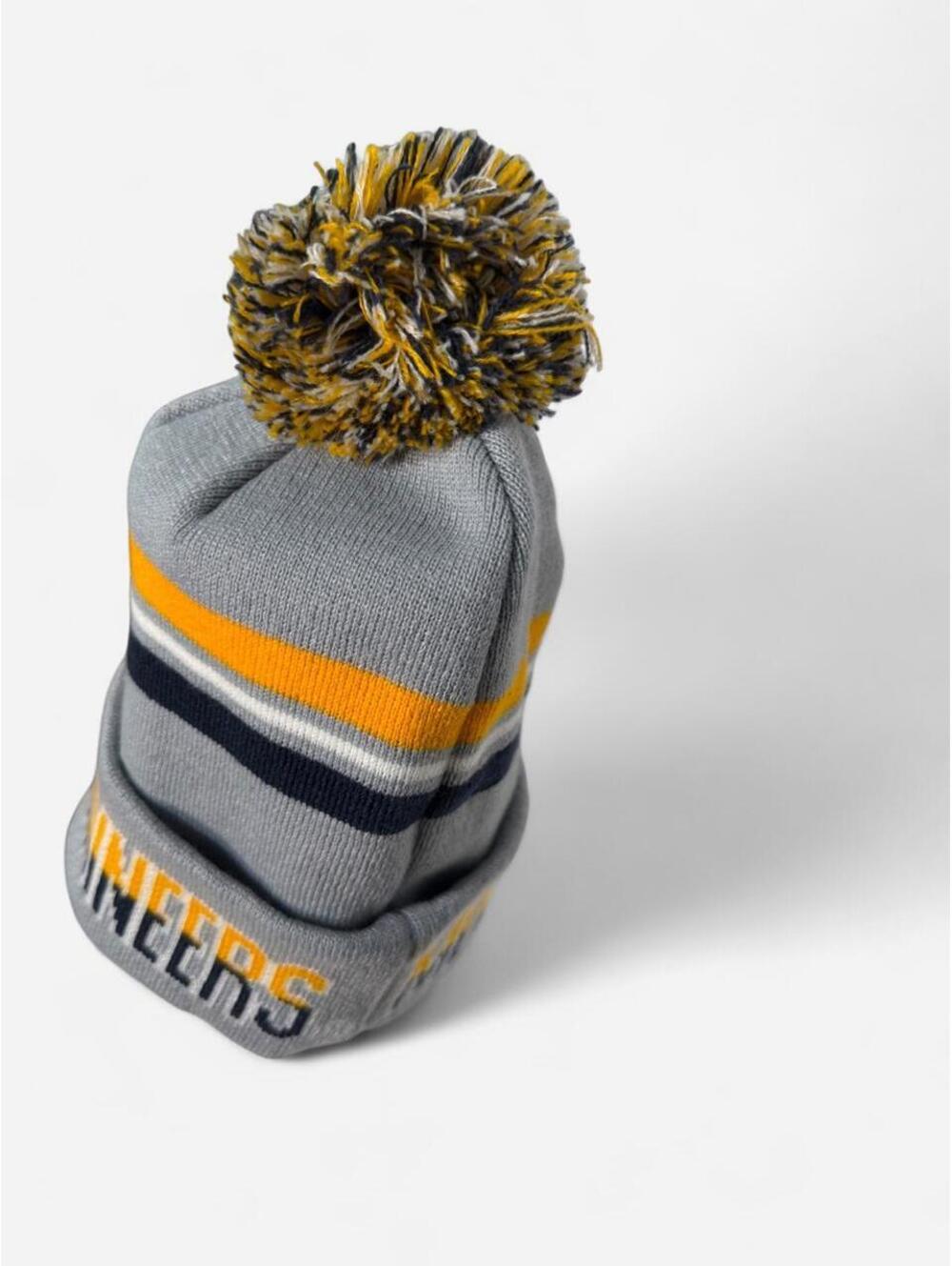 Captivating West Virginia Mountaineers Grey Knit Beanie Pom Hat‎ NCAA Cuff - Picture 3 of 6